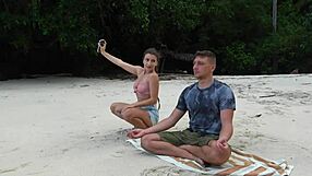 meditation on the beach sloppy blowjob from stranger girl