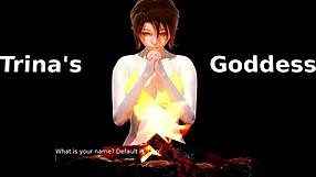 Trina's goddess plays with her big tits and fingers her shaved pussy in this masturbation fetish.