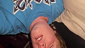 Gay man deepthroats cock during masturbation