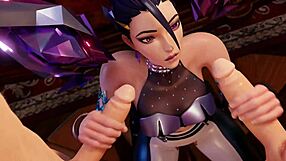 kda kaisa sucks and fucks two big cocks