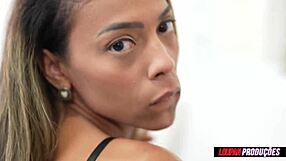 franciele gomes rides cowgirl with hairy pussy for creampie