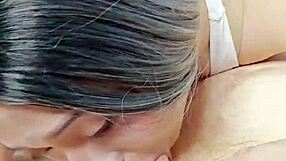 Lola savors her favorite oral activity with a big cock.