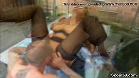 german milf gets slammed by neighbor in garden