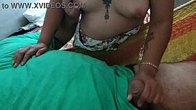 My wife gives a blowjob and exposes her tits at home