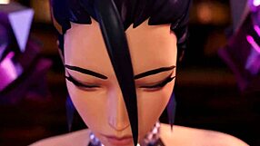 kda kaisa sucks and fucks two big cocks