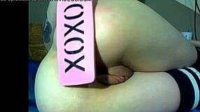 Super wet and pink pussy gets homemade masturbation