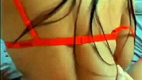 hottie in red lingerie gives hot blowjob in orgy