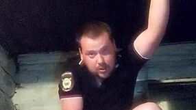 full rough fuck of policeman's anal with vodka bottle