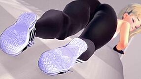 Gwen Stacy feels wet after exercising and desires intimate connection in adult hentai version