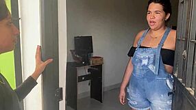 black couple rides big cock and cums on tits after car wash