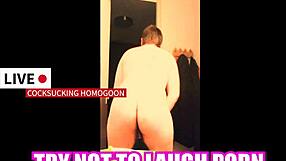 Try Not To Laugh Porn Featuring Silly Cocksucking Homogoon Action
