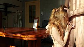 Wife Sucks And Fucks Stepbrother On Desk At Home