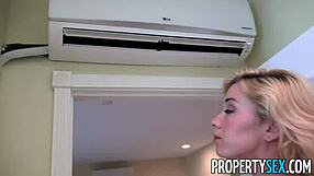 Does Handyman Cheat with Blonde Boss in Propertysex Blowjob?