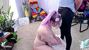 A teen couple does a blowjob and swallow cum facial on webcam