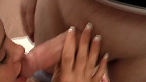 Girl-On-Girl Action With Lucky Guy Getting Oral