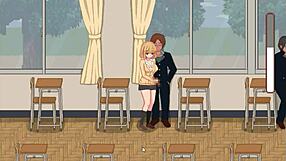 college lady fucks men in hentai game