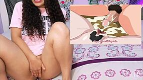 Latina teen reacts to hentai video