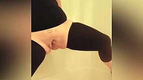 woman pissing in shower with dirty talk