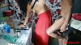 Desi bhabhi gets bent over for kitchen banging with husband. So hot! 🔥