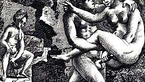 Vintage erotic drawings of comic characters in anime style