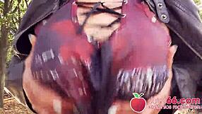 Weird German granny Rubina bangs big cock in public