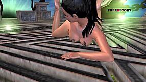 Animated cartoon teen girl fingers pussy and tight ass