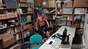 Yo, this police slut got busted red-handed by the store associate, wild stuff!