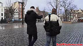 Dutch Tourist Sucks Cock and Gets Jizzed on Tits!