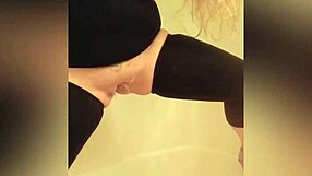 woman pissing in shower with dirty talk