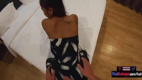 Thai teen girlfriend sucks and fucks her monster cock boyfriend in a hotel room