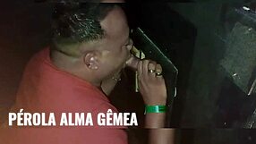 Taking a friend to the oral booth for gay encounter