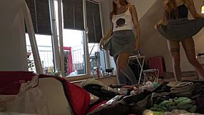 i try on tiniest thongs lingerie spandex see through leggings for this crossdressing group.