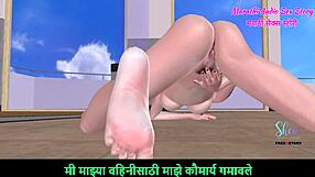 i share a marathi audio story of a cute teen in an animated 3d video posing in doggy style