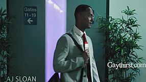 Repressed straight men turn gay with big black cocks on late night flights.