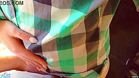 Hot Milf Cums on Panties and Pulls Them Up Sticky