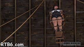 Is the rod punishing the beauty's cunt?