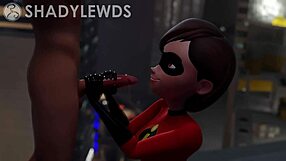 Helen Parr Gives Intense Rooftop Handjob in 3D Cartoon Scene