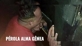 Taking a friend to the oral booth for gay encounter