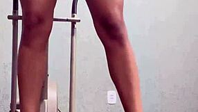 Corajosa, look what she dared in the gym with that licking and pussy action.