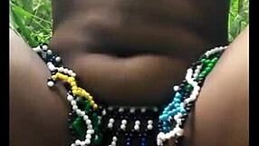 msanzi fine girl in the forest wearing lingerie