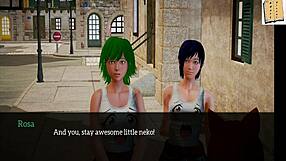 redhead teen with big tits in game