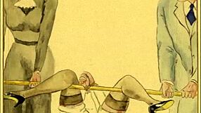 Vintage Erotic Comic Drawing of Anime Hentai Characters