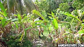 fucking my stepsister outside in the yard