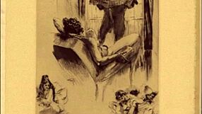 Vintage Erotic Comic Drawing of Anime Hentai Characters