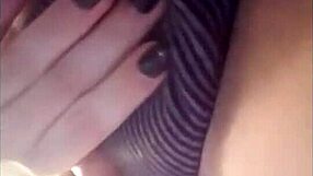 nude femdom engages in a solo masturbation session with sexting