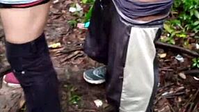 Guys Making Orgy Bent Over Doggystyle in Forest