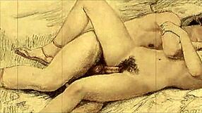 Винтажная эротическая иллюстрация с ретро шармом и соблазнительным стилем аниме хентай