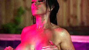 Intense bbc titty fuck in the pool at night