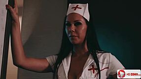 porn nurse teases with strip dance before hardcore banging. her big ass bends over for more.