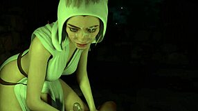 3D Hentai Princess Leia Organa Handjob Joi Teaser with Monster Cock